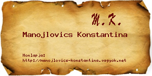 Manojlovics Konstantina névjegykártya